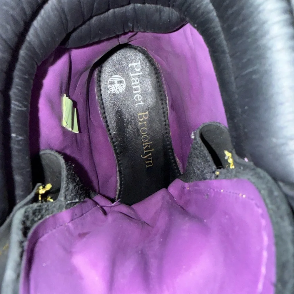 Timberland Planet Brooklyn PRO CUSTOM MADE Black and Plated Gold Chain Boots - Picture 11 of 16